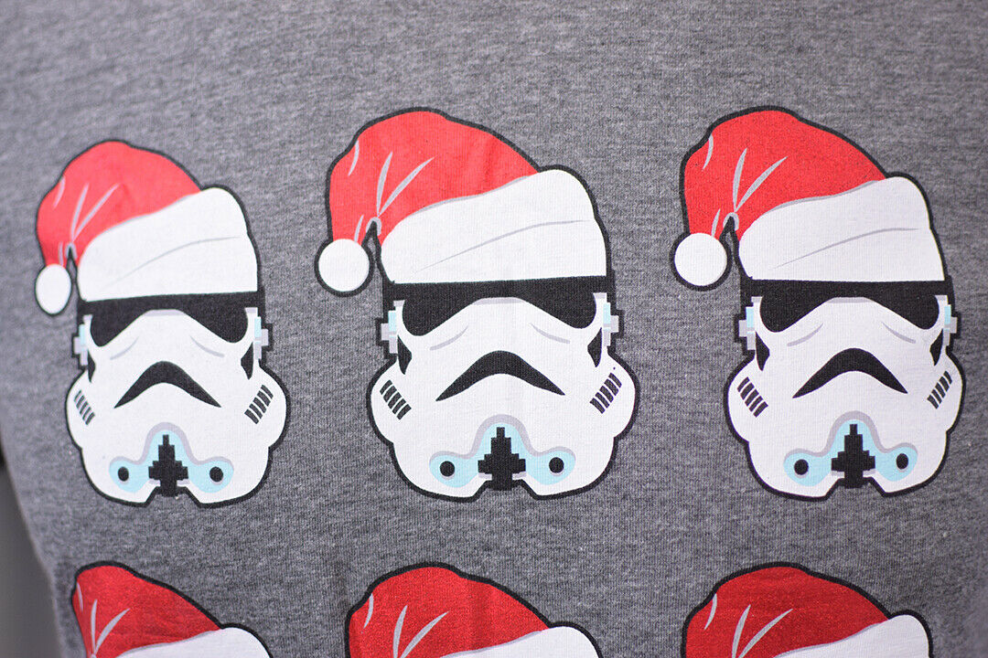 Star Wars Men's Ho Ho Ho Merry Christmas Grey S/S T-Shirt