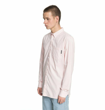 DC Shoes Men's Classic Oxford Light Pink L/S Woven Shirt