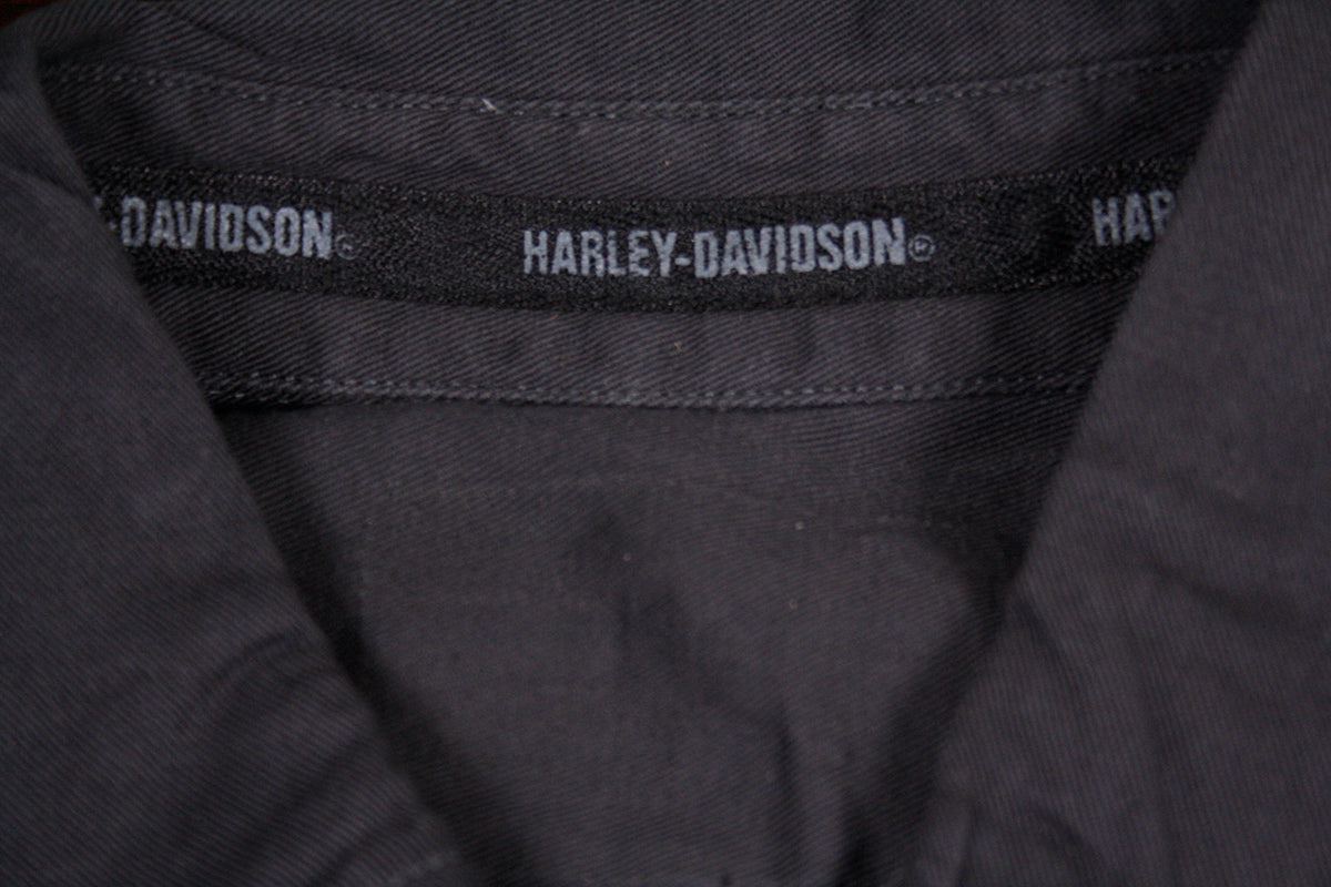 Harley-Davidson Men's 115 Grey Skull L/S Woven (No Main Label)